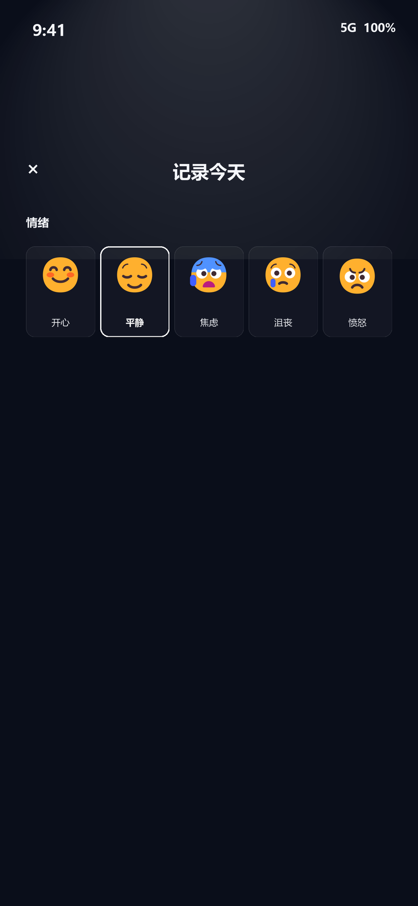 5 emoji 情绪选择