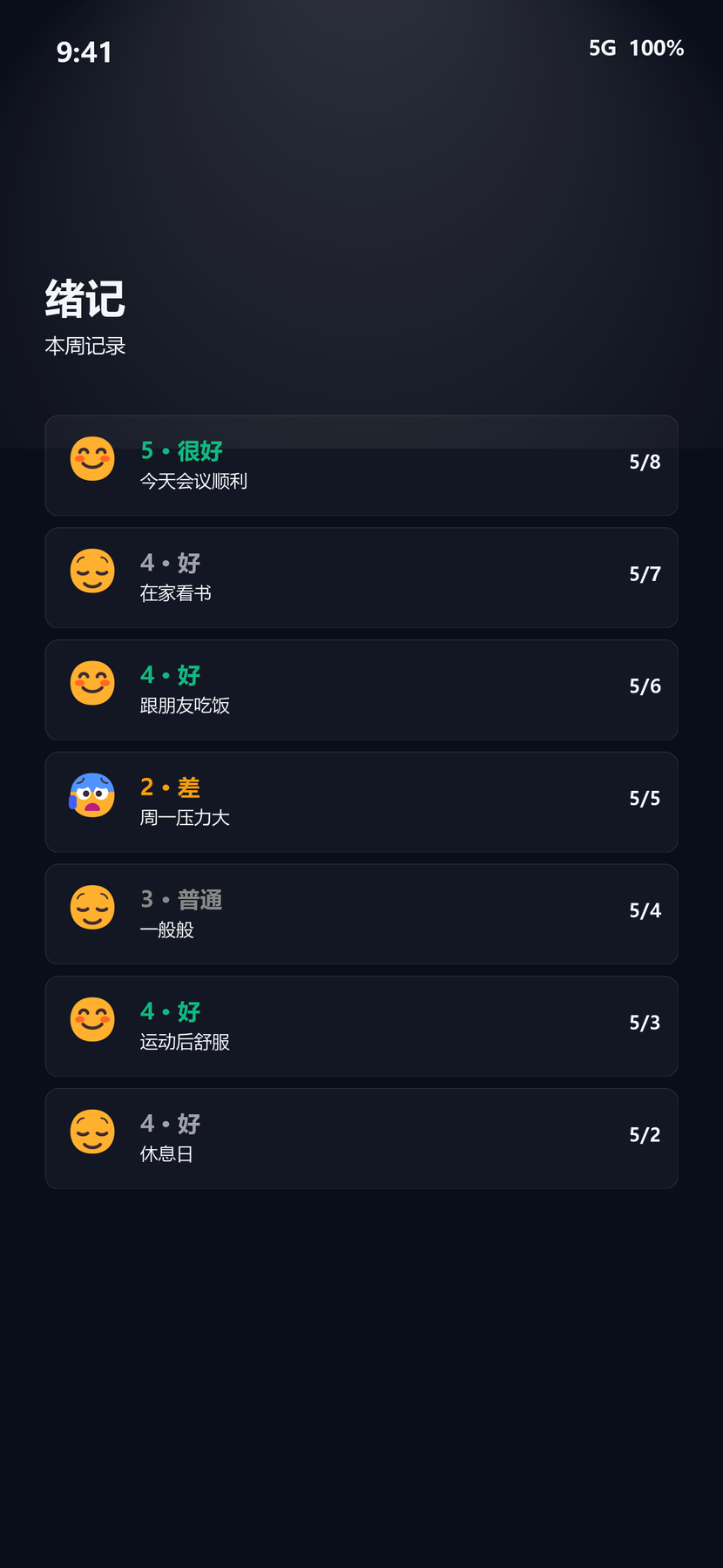 最近 7 条心情
